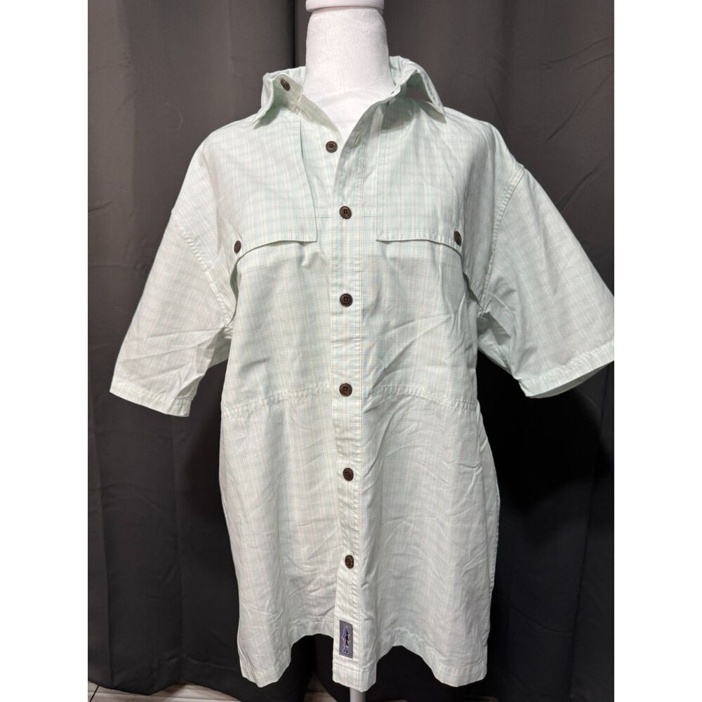 Patagonia Mens Medium Fishing Hiking Shirt Organic Cotton Short Sleeve Outdoor
